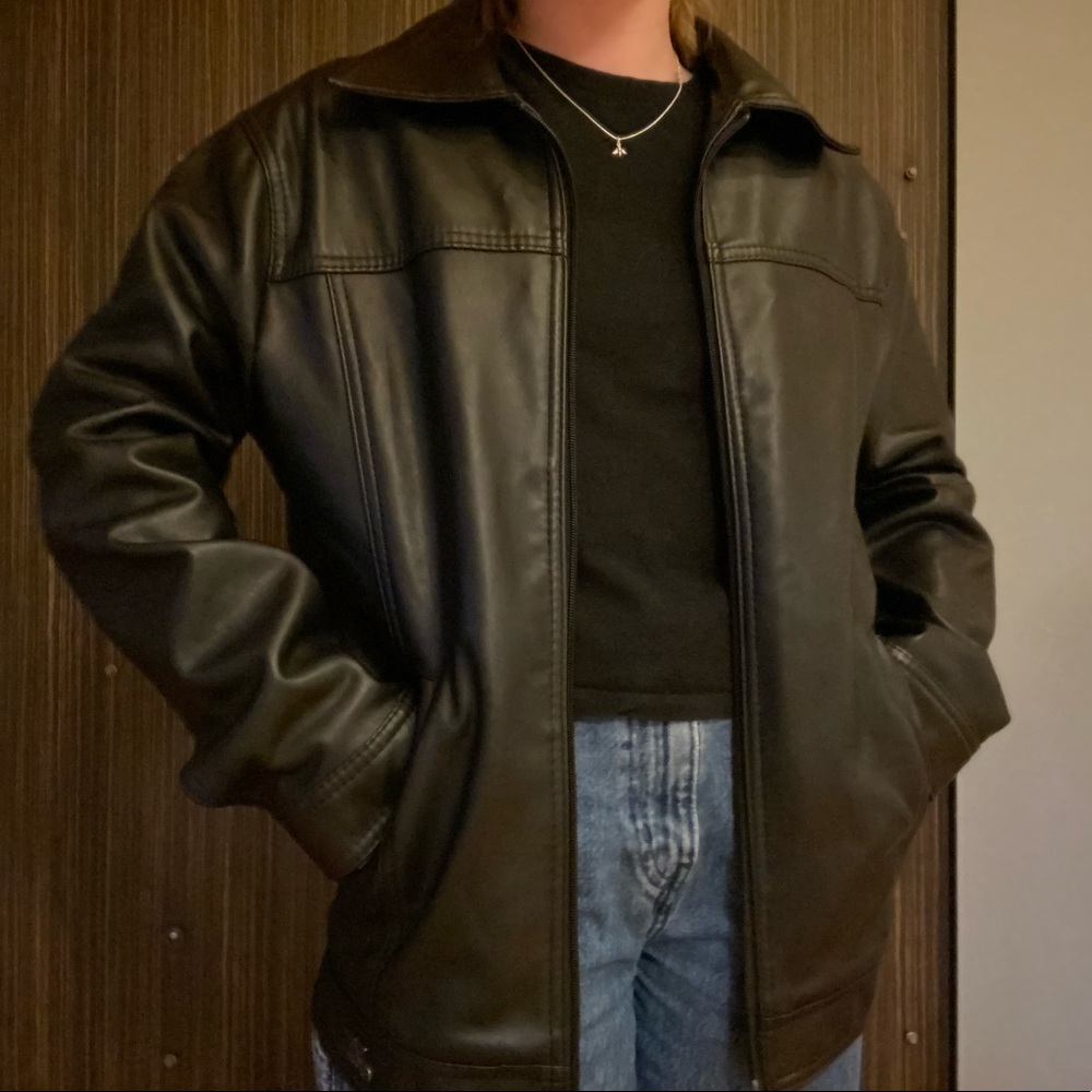 faux-leather jacket
